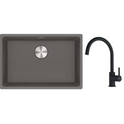 Set évier en granit Franke Maris 125.0687.258, mitigeur de cuisine Franke Lina 115.0626.019