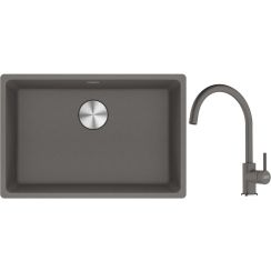 Set évier en granit Franke Maris 125.0687.258, mitigeur de cuisine Franke Lina 115.0626.022