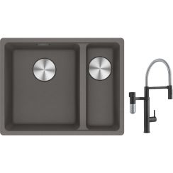 Set mitigeur de cuisine Franke Vital Semi-Pro 120.0621.313, évier en granit Franke Maris 125.0687.266