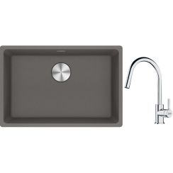 Set évier en granit Franke Maris 125.0687.258, mitigeur de cuisine Franke Lina 115.0693.229