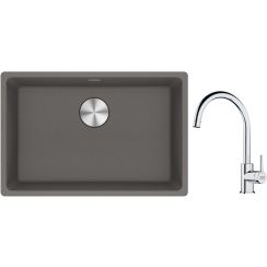 Set évier en granit Franke Maris 125.0687.258, mitigeur de cuisine Franke Lina 115.0693.228