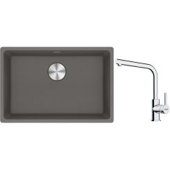 Set évier en granit Franke Maris 125.0687.258, mitigeur de cuisine Franke Lina 115.0693.230