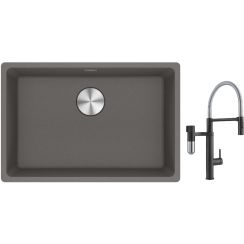 Set mitigeur de cuisine Franke Vital Semi-Pro 120.0621.313, évier en granit Franke Maris 125.0687.258