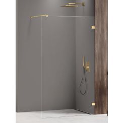New Trendy Avexa Gold Shine paroi de douche walk-in 160 cm doré brillant/verre transparent EXK-7065