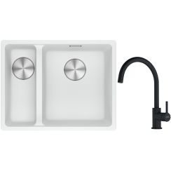 Set évier en granit Franke Maris 125.0687.271, mitigeur de cuisine Franke Lina 115.0626.019