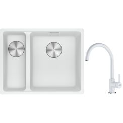 Set évier en granit Franke Maris 125.0687.271, mitigeur de cuisine Franke Lina 115.0626.024