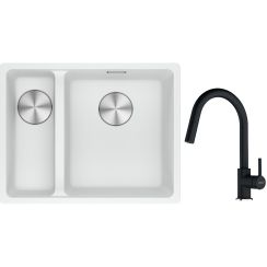 Set évier en granit Franke Maris 125.0687.271, mitigeur de cuisine Franke Lina 115.0626.055