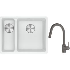 Set évier en granit Franke Maris 125.0687.271, mitigeur de cuisine Franke Lina 115.0626.057