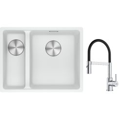 Set évier en granit Franke Maris 125.0687.271, mitigeur de cuisine Franke Lina 115.0626.085