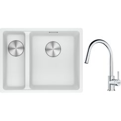 Set évier en granit Franke Maris 125.0687.271, mitigeur de cuisine Franke Lina 115.0693.229
