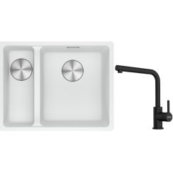 Set évier en granit Franke Maris 125.0687.271, mitigeur de cuisine Franke Lina 115.0712.435