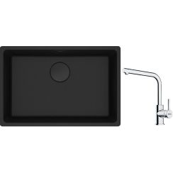 Set évier en granit Franke Maris 125.0697.758, mitigeur de cuisine Franke Lina 115.0693.230