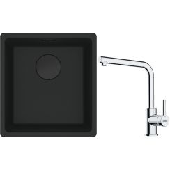 Set évier en granit Franke Maris 125.0697.760, mitigeur de cuisine Franke Lina 115.0712.420
