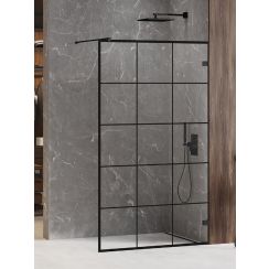 New Trendy Avexa Black paroi de douche walk-in 140 cm noir mat/verre transparent EXK-2027