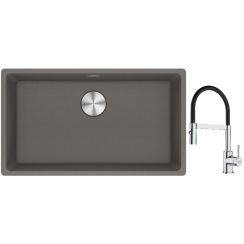 Set évier en granit Franke Maris 125.0687.262, mitigeur de cuisine Franke Lina 115.0626.085