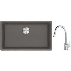 Set évier en granit Franke Maris 125.0687.262, mitigeur de cuisine Franke Lina 115.0693.229