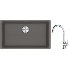 Set évier en granit Franke Maris 125.0687.262, mitigeur de cuisine Franke Lina 115.0693.228