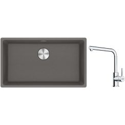 Set évier en granit Franke Maris 125.0687.262, mitigeur de cuisine Franke Lina 115.0712.420