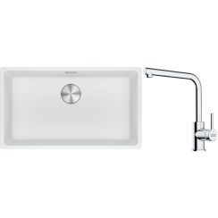 Set évier en granit Franke Maris 125.0687.263, mitigeur de cuisine Franke Lina 115.0712.420