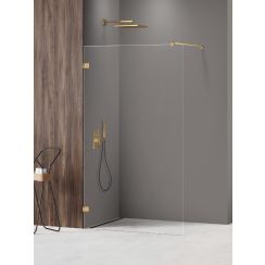 New Trendy Avexa Gold Shine XR paroi de douche walk-in 130 cm doré brillant/verre transparent EXK-6982