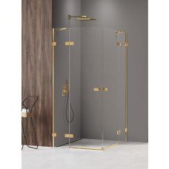 New Trendy Avexa Gold Shine XR cabine de douche 120x100 cm rectangulaire doré brillant/verre transparent EXK-6832