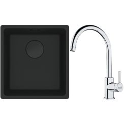 Set évier en granit Franke Maris 125.0697.760, mitigeur de cuisine Franke Lina 115.0693.228