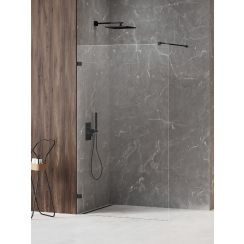 New Trendy Avexa Black XR paroi de douche walk-in 110 cm noir mat/verre transparent EXK-6970