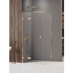 New Trendy Avexa Gold Shine XR cabine de douche 120x70 cm rectangulaire doré brillant/verre transparent EXK-6804