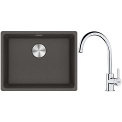 Set évier en granit Franke Maris 125.0716.375, mitigeur de cuisine Franke Lina 115.0693.228
