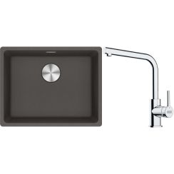 Set évier en granit Franke Maris 125.0716.375, mitigeur de cuisine Franke Lina 115.0693.230