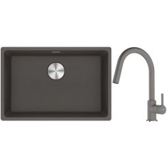 Set évier en granit Franke Maris 125.0716.376, mitigeur de cuisine Franke Lina 115.0626.057