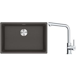 Set évier en granit Franke Maris 125.0716.376, mitigeur de cuisine Franke Lina 115.0712.420