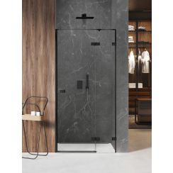New Trendy Avexa Black XR porte de douche 90 cm à ouverture basculante noir mat/verre transparent EXK-6838