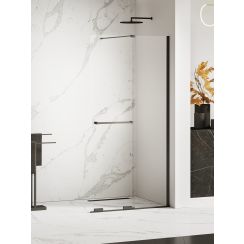 New Trendy Smart Black paroi de douche walk-in 130 cm noir mat/verre transparent EXK-6679