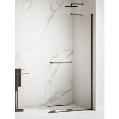 New Trendy Smart Black paroi de douche walk-in 140 cm noir mat/verre transparent EXK-6680-WU
