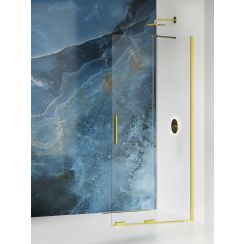 New Trendy Smart Light Gold paroi de douche walk-in 160 cm doré brillant/verre transparent EXK-4301-WU