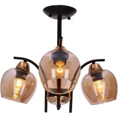 Candellux Merra lampe suspendue 3x40 W noir-ambre 33-35318
