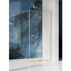 New Trendy Smart Light Gold cabine de douche 130x80 cm rectangulaire doré brillant/verre transparent EXK-6707