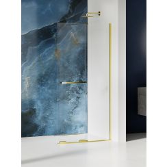 New Trendy Smart Light Gold paroi de douche walk-in 140 cm doré brillant/verre transparent EXK-6733