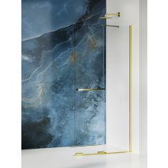 New Trendy Smart Light Gold paroi de douche walk-in 140 cm doré brillant/verre transparent EXK-6733-WU