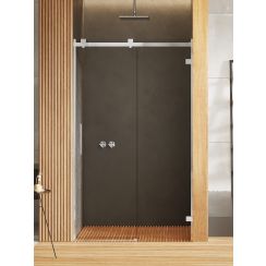 New Trendy Softi X porte de douche 130 cm coulissant chrome brillant/verre transparent EXK-5254