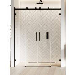 New Trendy Softi X Black porte de douche 180 cm coulissant noir mat/verre transparent EXK-5374