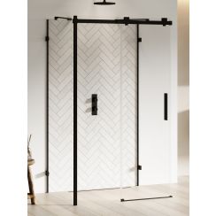New Trendy Softi X Black cabine de douche 100x80 cm rectangulaire noir mat/verre transparent EXK-5425