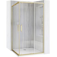 Rea City kabina prysznicowa 77,5x97,5 cm prostokątna złoty szczotkowany/szkło przezroczyste REA-K6449