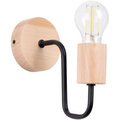 Sollux Lighting Timbo applique murale 1x15 W noir-bois SL.1668