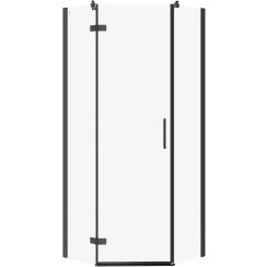 Cersanit City kabina prysznicowa 80x80 cm pięciokątna lewa czarny mat/szkło przezroczyste S584-078