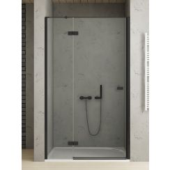 New Trendy Reflexa Black porte de douche 100 cm à ouverture basculante noir mat/verre transparent EXK-4902