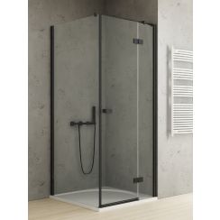 New Trendy Reflexa Black cabine de douche 110x100 cm rectangulaire noir mat/verre transparent EXK-4945