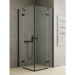 New Trendy Reflexa Black cabine de douche 100x100 cm carrée noir mat/verre transparent EXK-4984