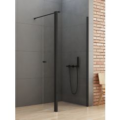 New Trendy New Soleo Black ścianka prysznicowa walk-in 120 cm czarny mat/szkło przezroczyste K-0788